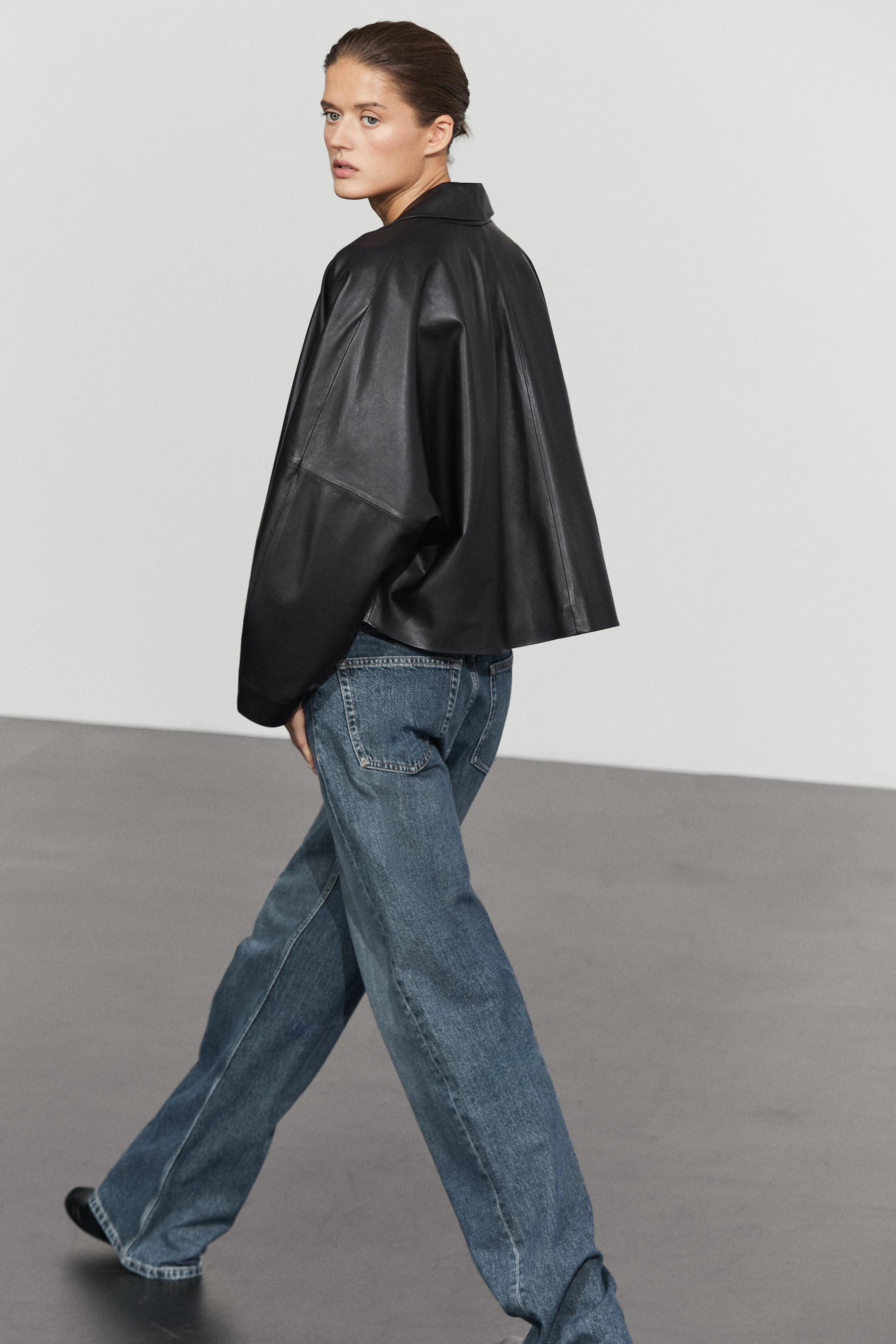 Kimono en cuir nappa à revers